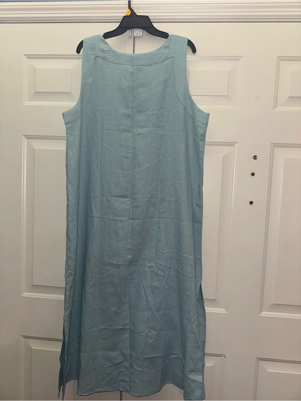 DKNY Light Blue Sleeveless V-Neck Midi Slip Dress - Picture 2 of 4